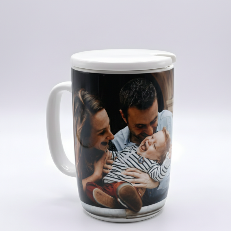 Tasse blanc avec couvercle  (320 ml)