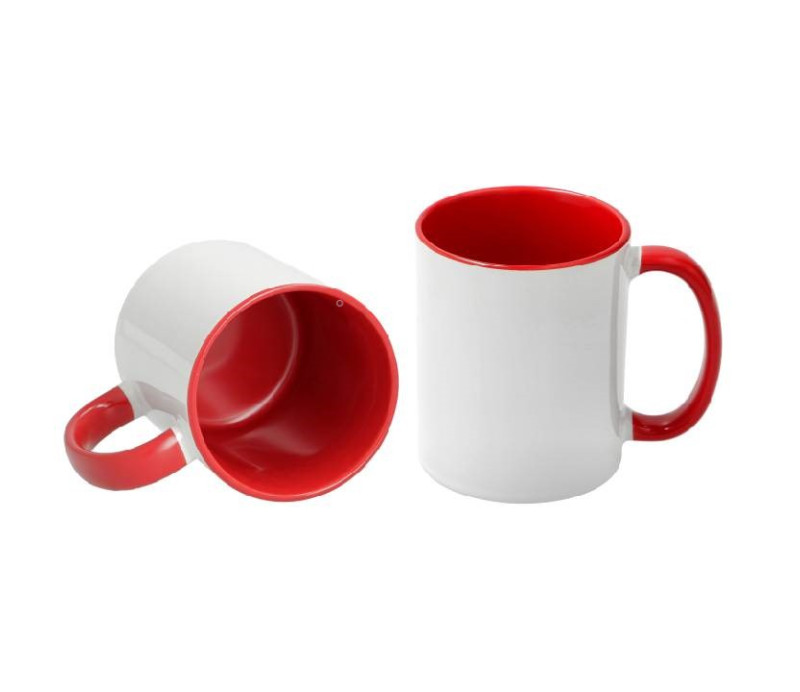 Tasse blanche avec anse rouge personnalisable en ligne – Photobox.tn