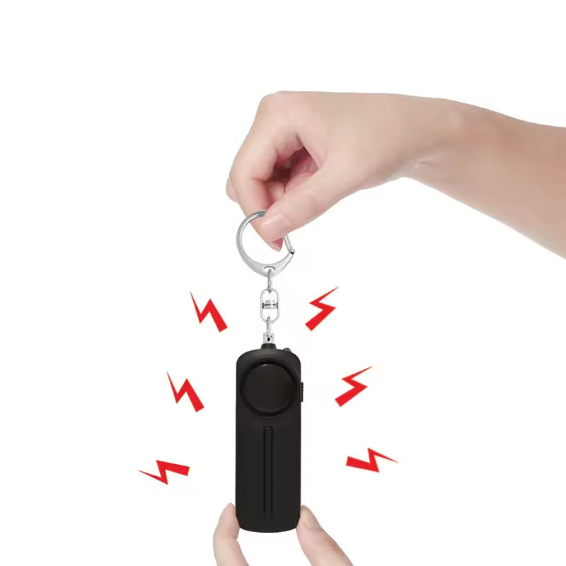 Mini Alarme Personnelle LED et Porte-clés Couleur Jaune