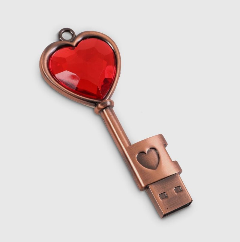 Clé USB Porte-clés Cœur d'Amour – 32 Go