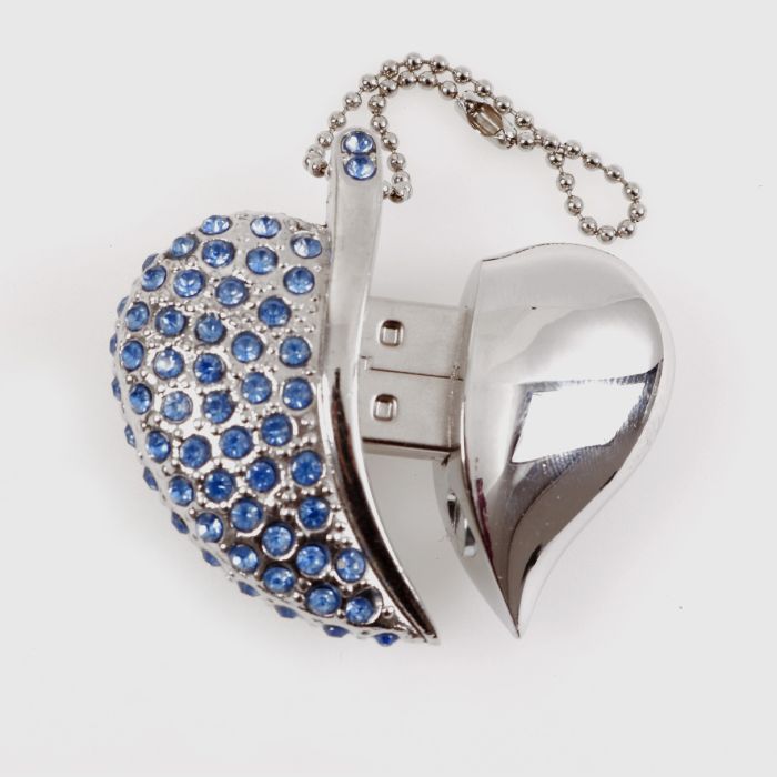 Clé USB Cœur Océan en Cristal – 32 Go