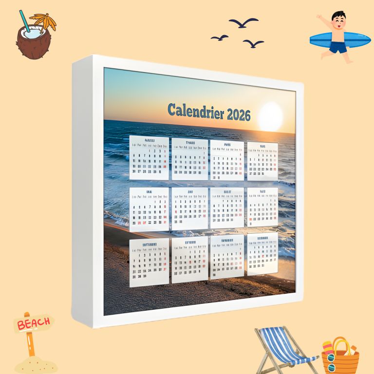 Calendrier personnalisé doube faces 20x20 cm