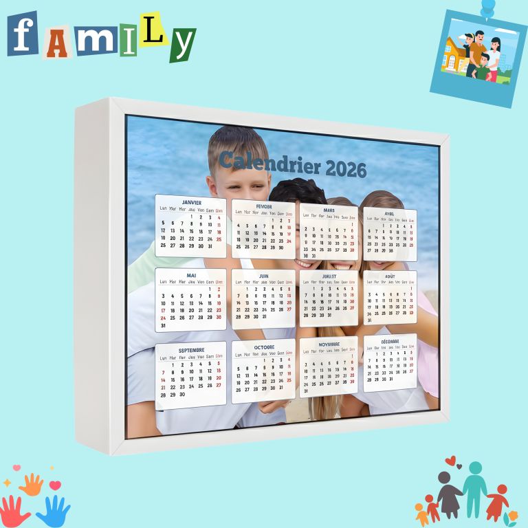 Calendrier personnalisé doube faces 20x25 cm