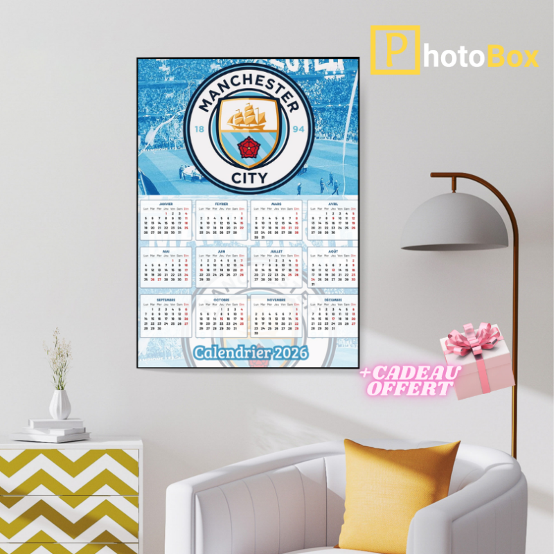 Cadre Photo MDF Manchester City – Tableau Supporters Man City | Plusieurs Formats